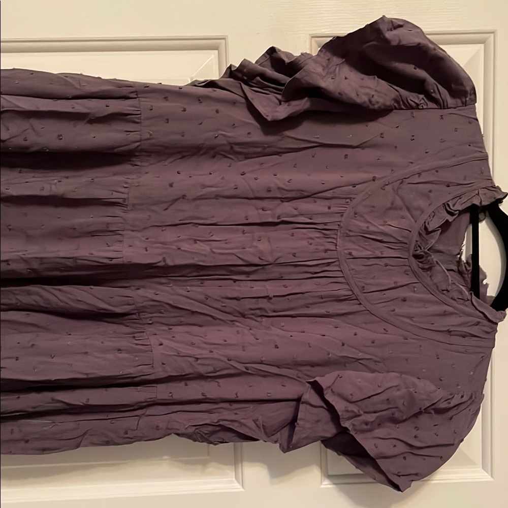 Purple Puff Sleeve Dress